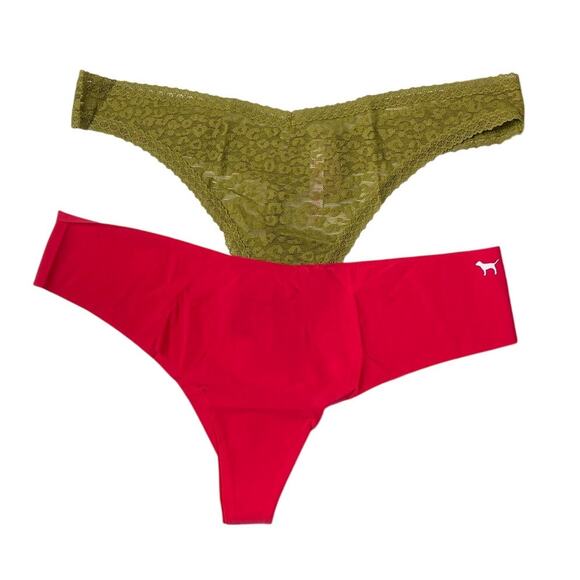 Victoria‎ Secret Pink Bundle Lot of 2 Underwear Thongs Panties Size XXL - Picture 1 of 5